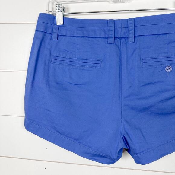 J. Crew Women's Flat Front Mid-Rise Stretch Casual Chino Shorts Periwinkle Blue - Picture 6 of 8